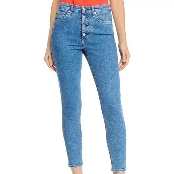 rag & bone Denim - Rag & Bone. Nina High-Rise Button-Fly Skinny Jeans.